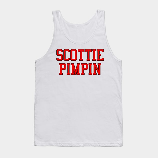 Scottie Pimpin (Red & Black Lettering) Tank Top by KyleHarlow